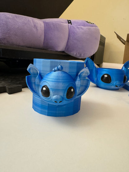 Blue monster pen cup