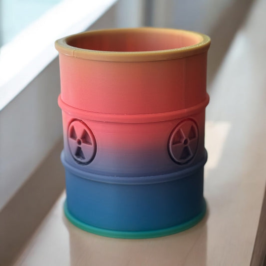 Rainbow Biohazard pen cup