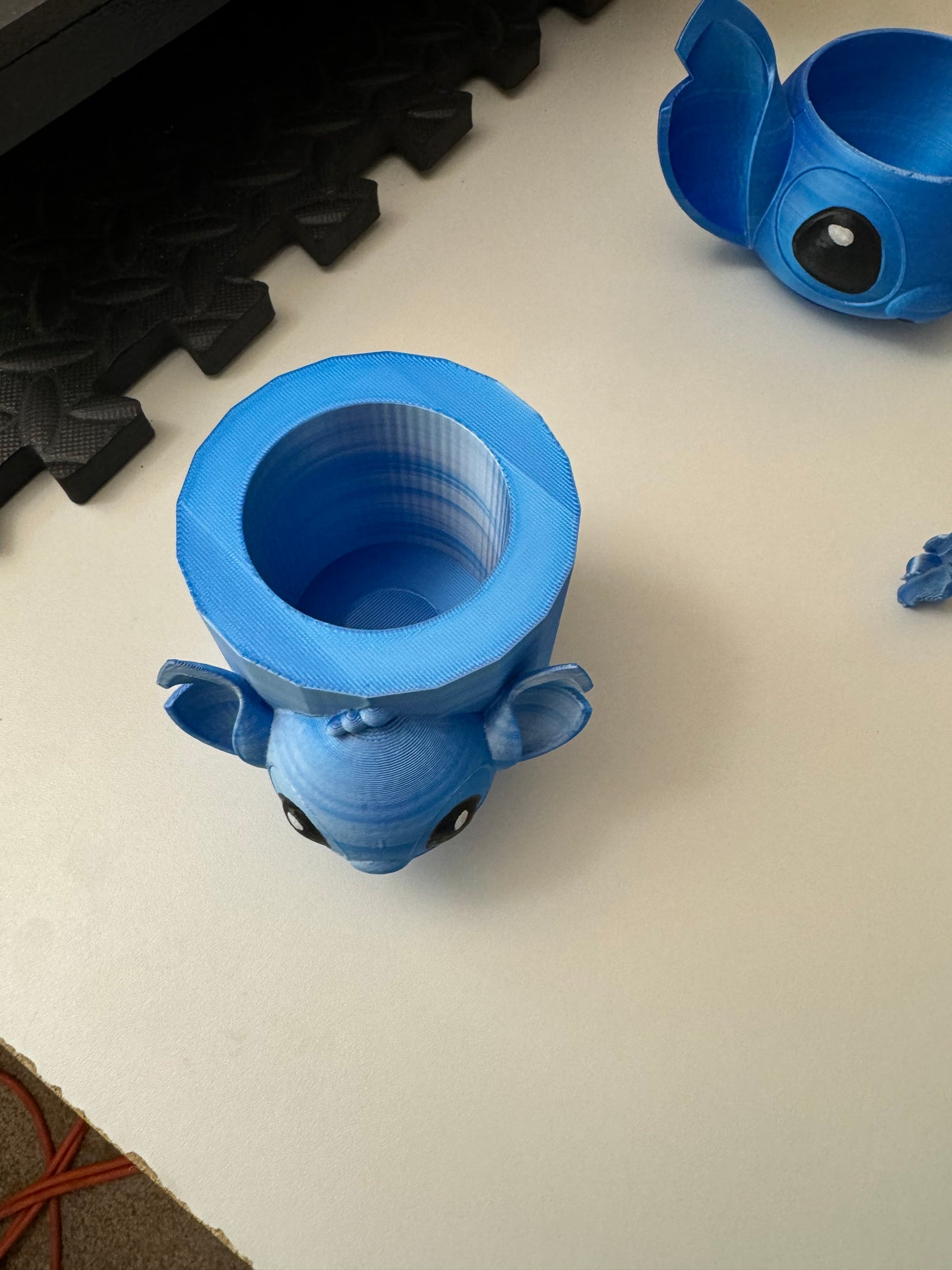 Blue monster pen cup