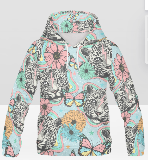 Leopard Floral Hoodie | Youth